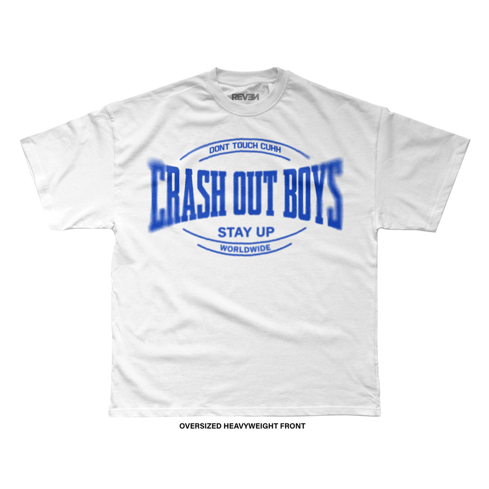 Crash Out Boys 'BUILT TO LAST' T-Shirt (White X Blue) REVEN BRAND™