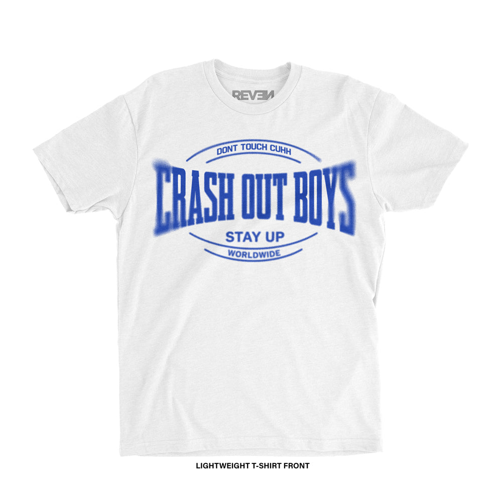 Crash Out Boys 'BUILT TO LAST' T-Shirt (White X Blue) REVEN BRAND™
