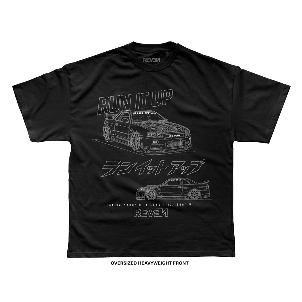 Run It Up 'SCHEMATICS' T-Shirt (Black) LIMITED EDITION