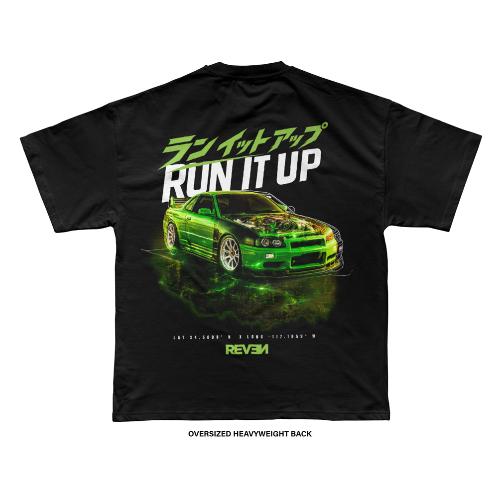 Run It Up 'COORDINATE GLOW' T-Shirt (Black) LIMITED EDITION