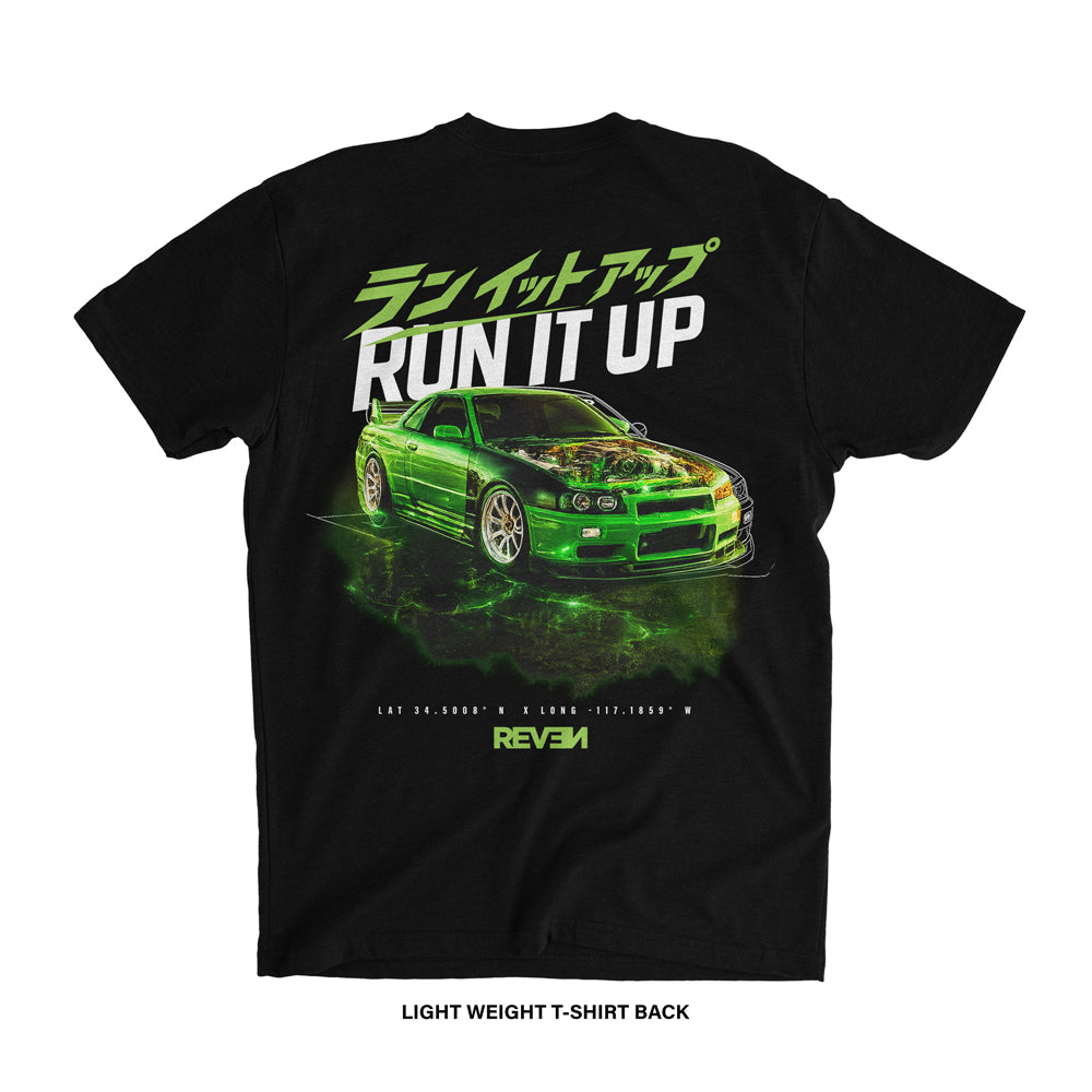 Run It Up 'COORDINATE GLOW' T-Shirt (Black) LIMITED EDITION
