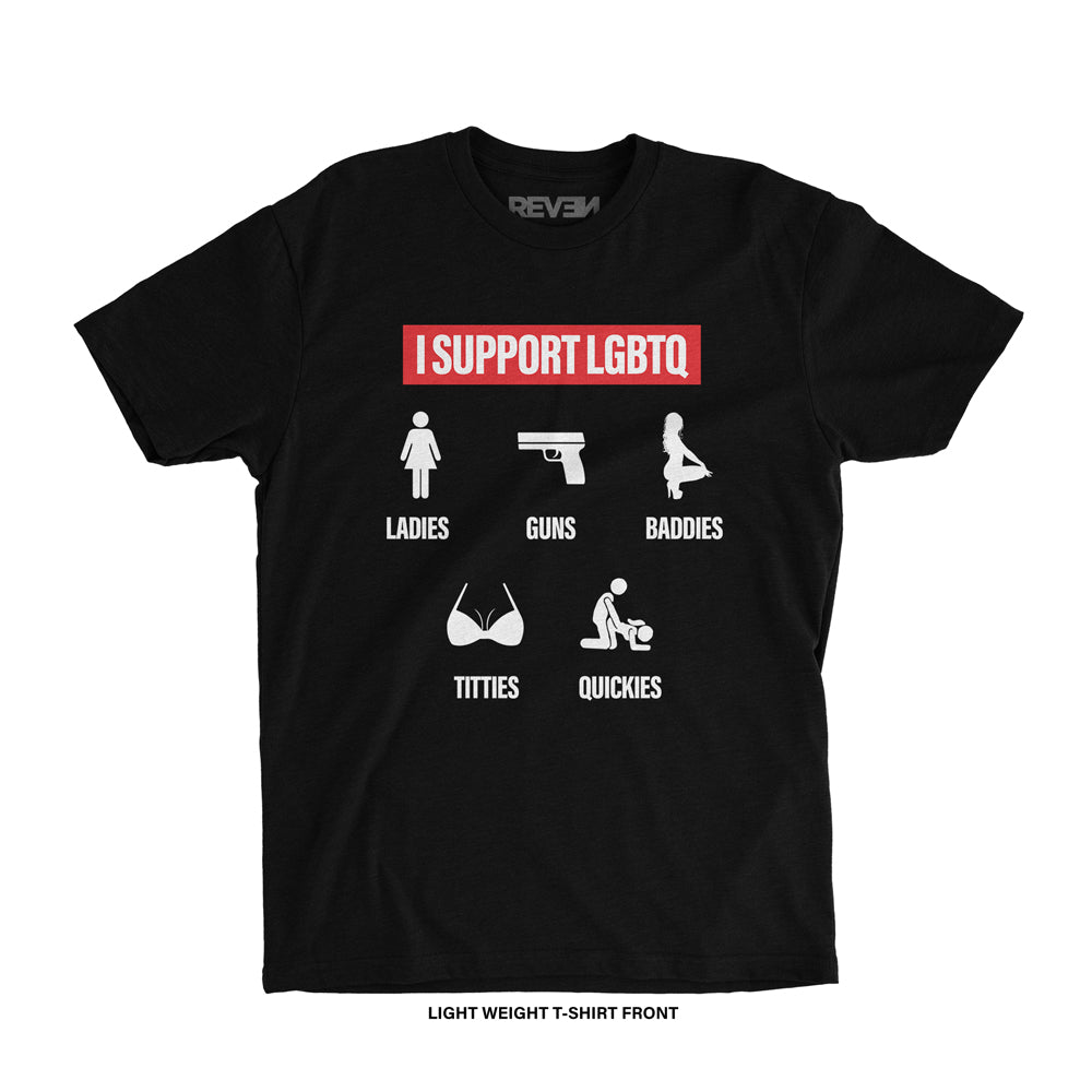 I Support LGBTQ T-Shirt (Black)