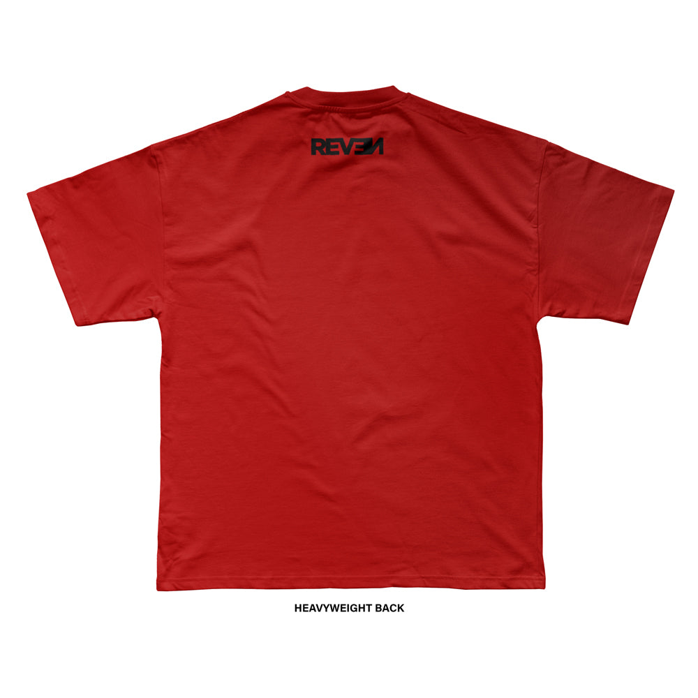 Reven Brand™ 'Run It Up Brush Script' BF T-Shirt (Red)