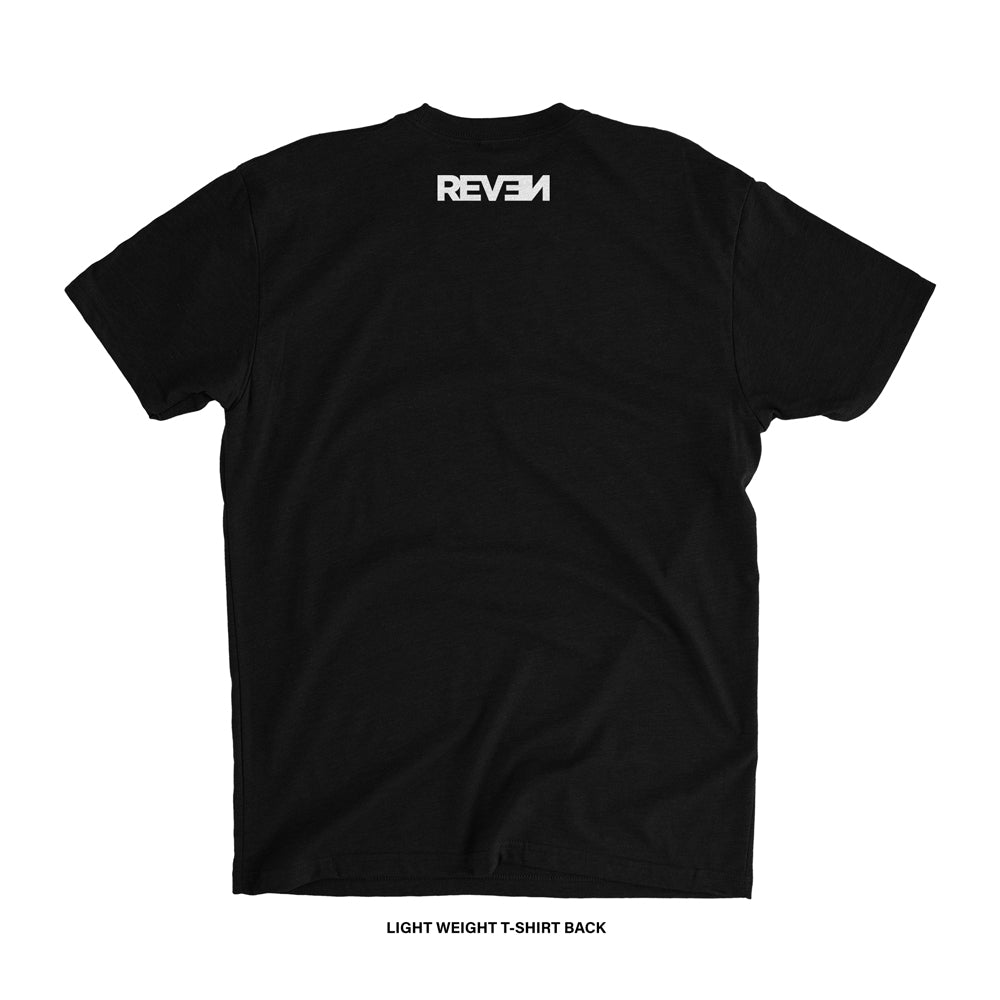 Reven Brand™ 'Run It Up Brush Script' BF T-Shirt (Black)