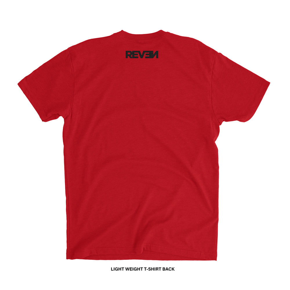 Reven Brand™ 'Run It Up Brush Script' BF T-Shirt (Red)