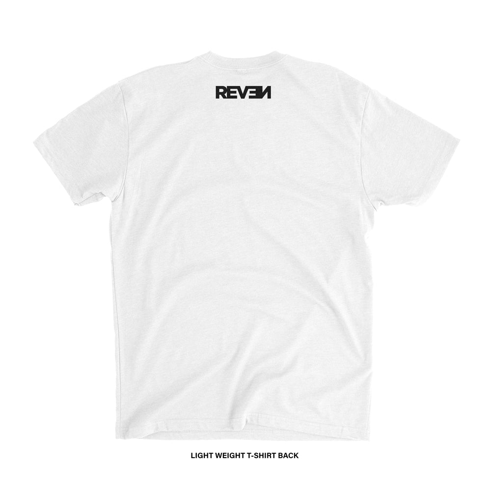 Reven Brand™ 'Run It Up Brush Script' BF T-Shirt (White)