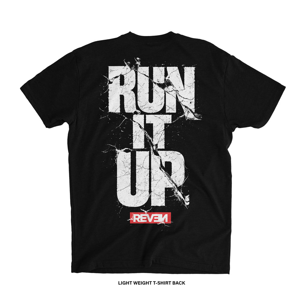 Reven Brand™ 'Run It Up Brush Splatter' T-Shirt (Black)