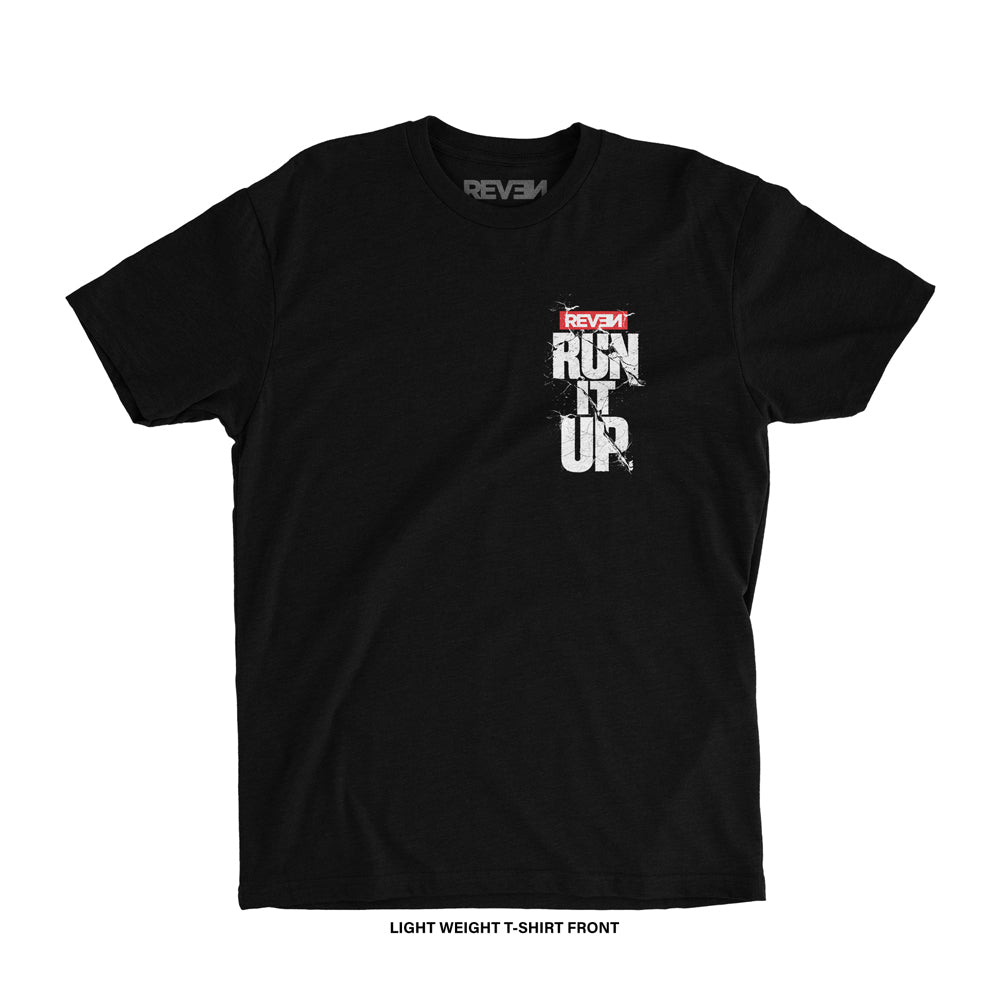 Reven Brand™ 'Run It Up Brush Splatter' T-Shirt (Black)