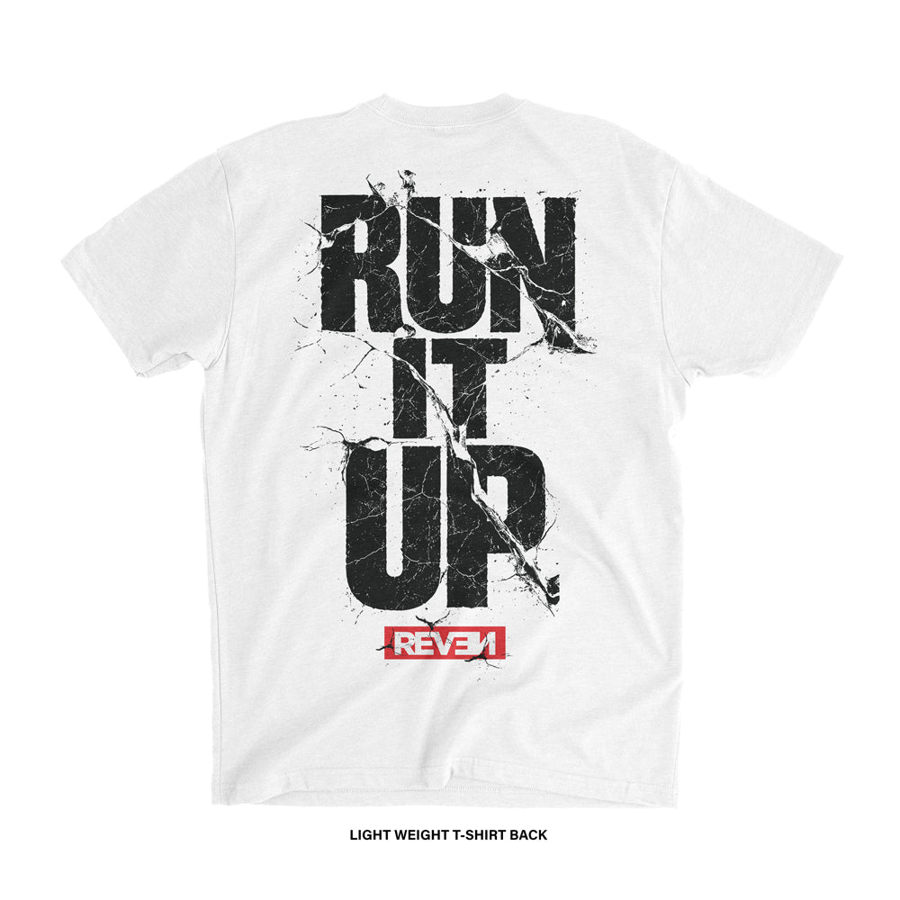 Reven Brand™ 'Run It Up Brush Splatter' T-Shirt (White)