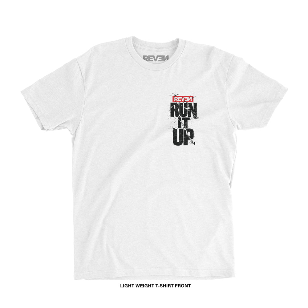Reven Brand™ 'Run It Up Brush Splatter' T-Shirt (White)