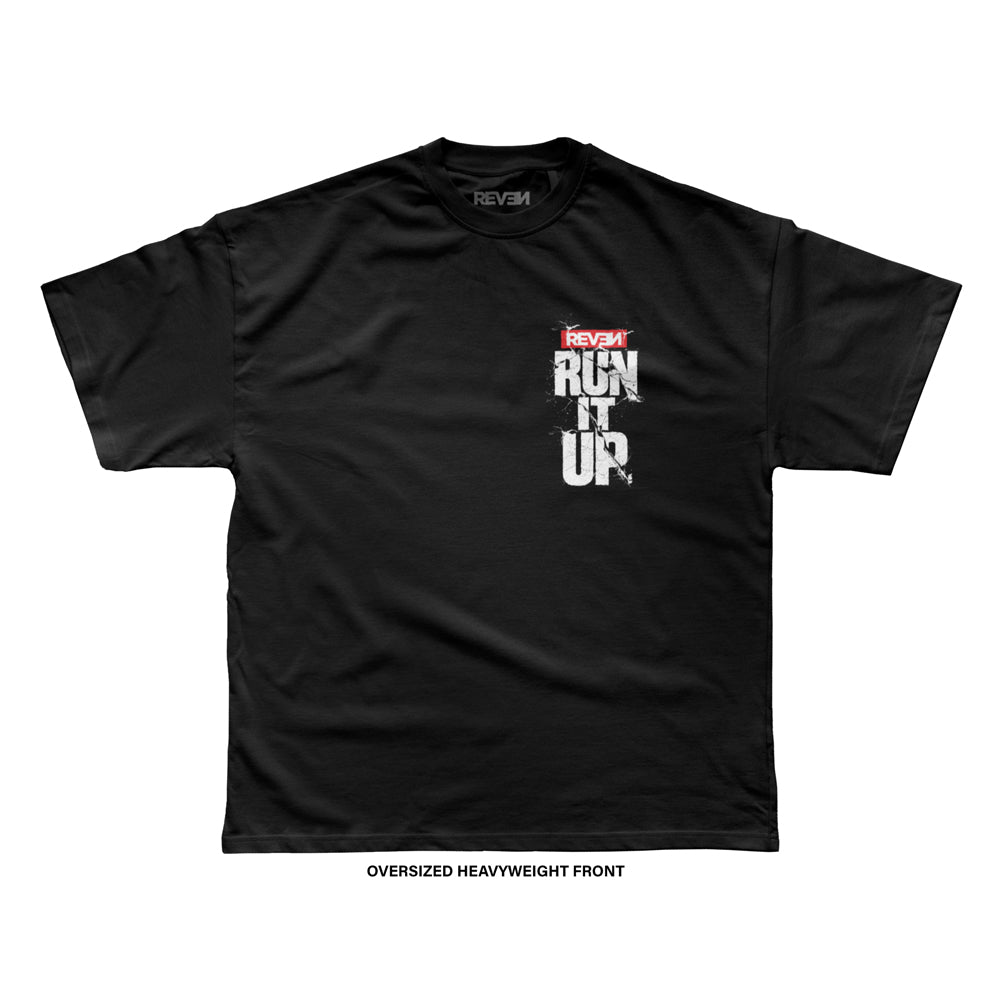 Reven Brand™ 'Run It Up Brush Splatter' T-Shirt (Black)