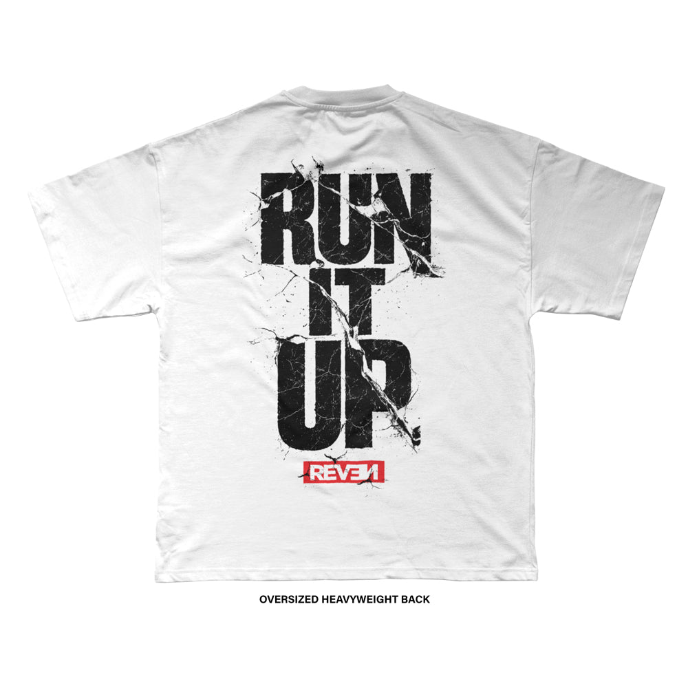 Reven Brand™ 'Run It Up Brush Splatter' T-Shirt (White)